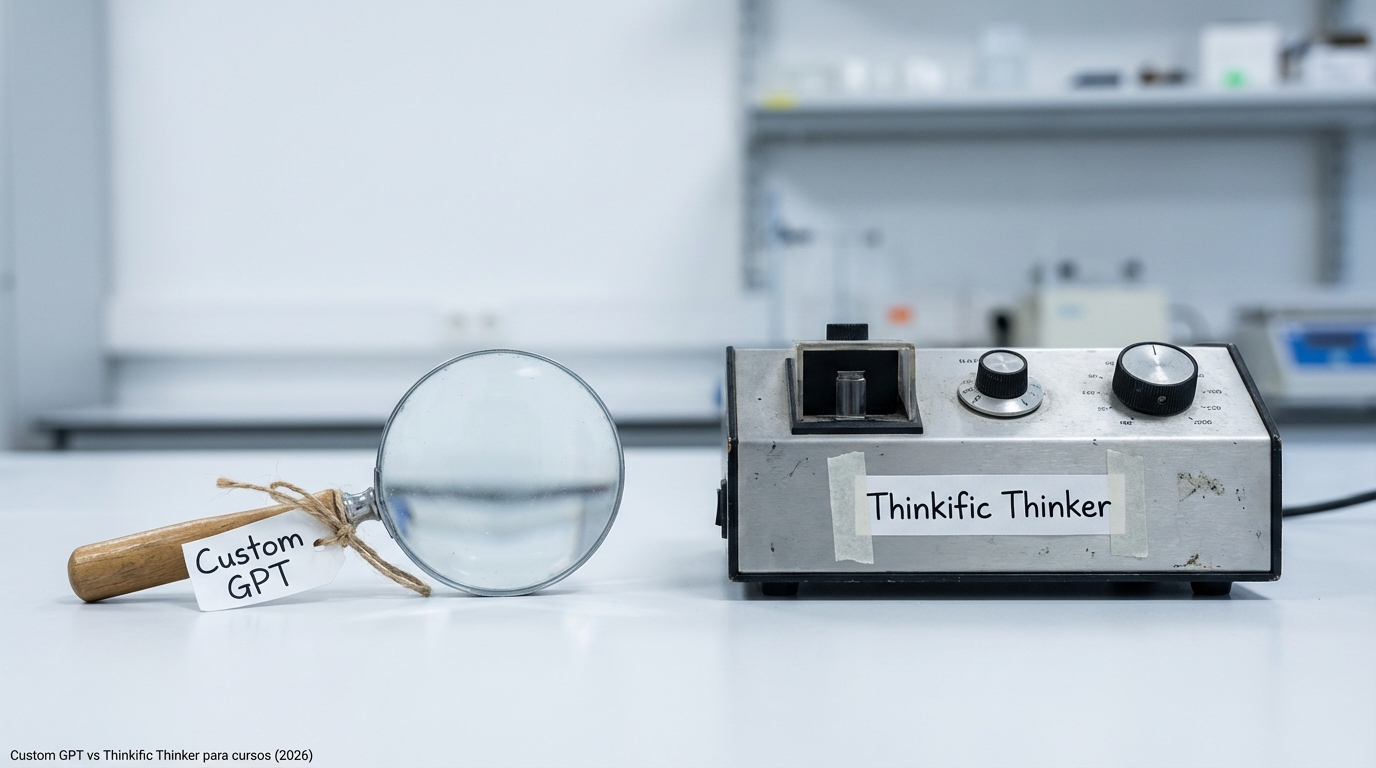 Custom GPT vs Thinkific Thinker para cursos (2026)